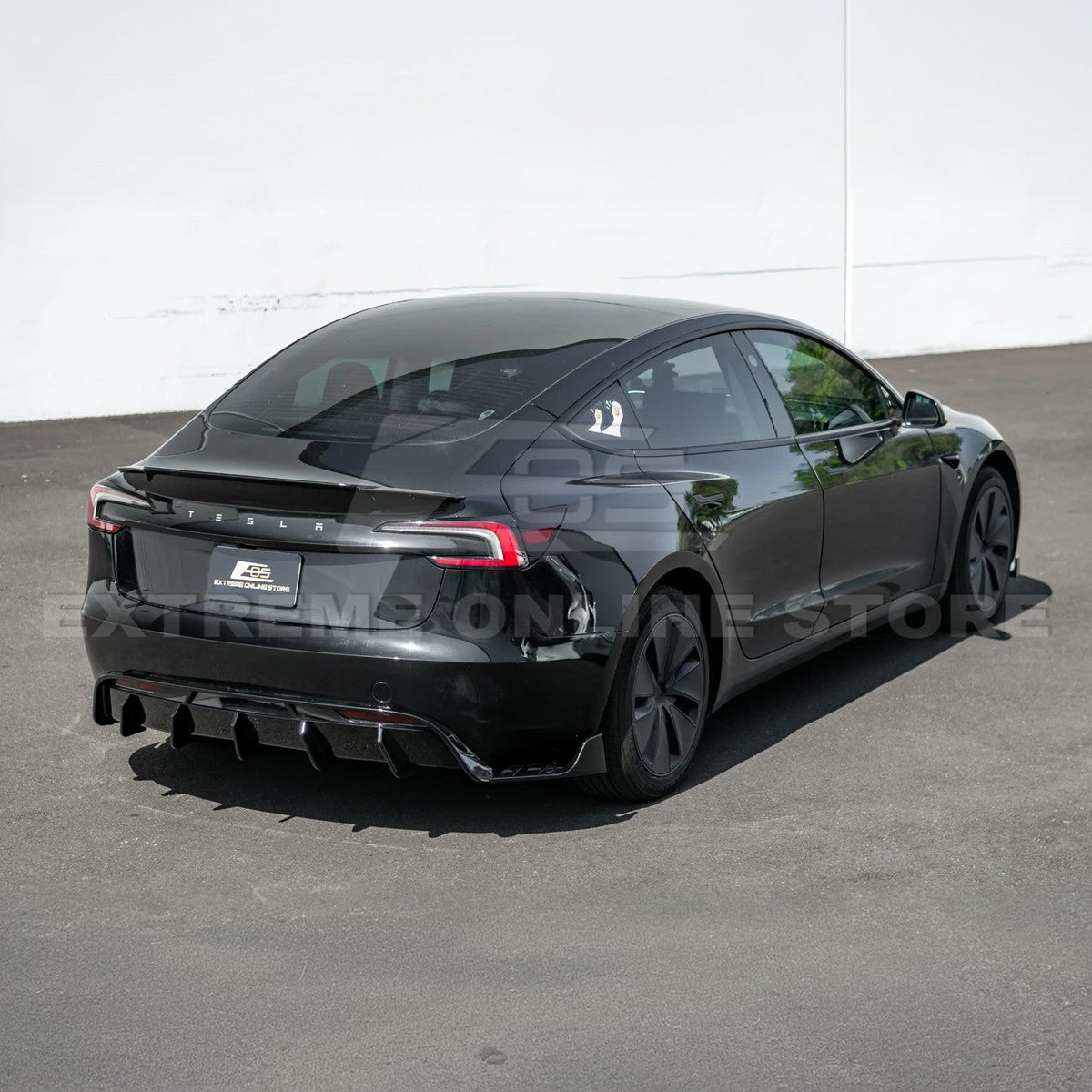 2024-Up Tesla Model 3 Performance Style Rear Bumper Diffuser Lip image 3
