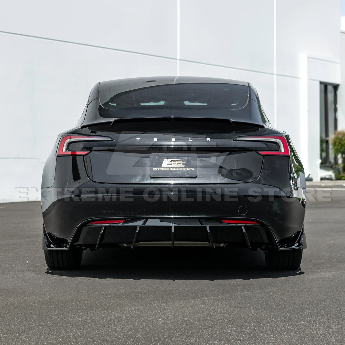 2024-Up Tesla Model 3 Performance Style Rear Bumper Diffuser Lip image 5