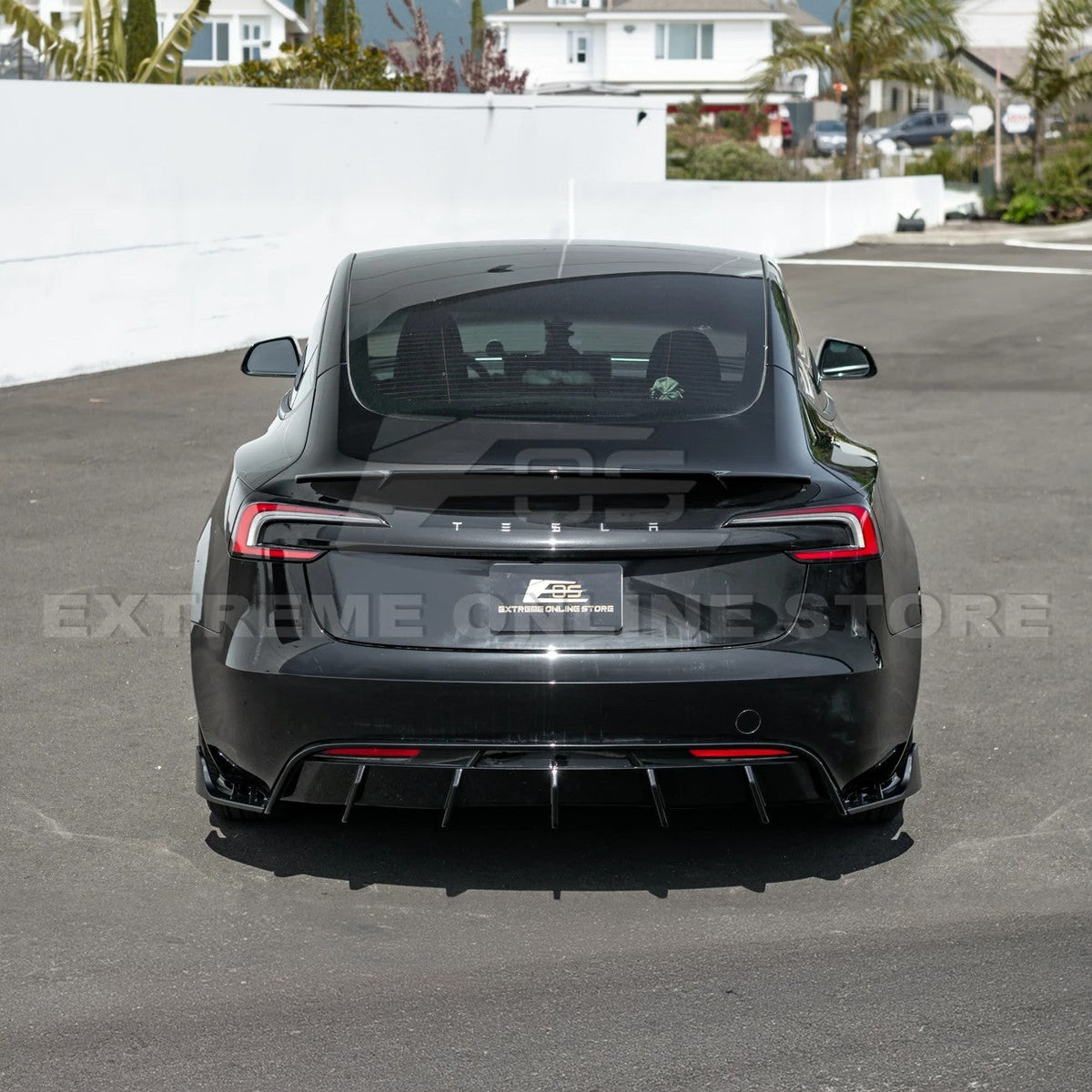 2024-Up Tesla Model 3 Performance Style Rear Bumper Diffuser Lip image 6