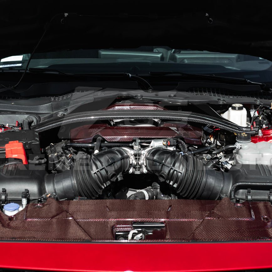 2024-Up Ford Mustang S650 Dark Horse Dry Carbon Fiber Engine Strut Brace Tower Bar image 5