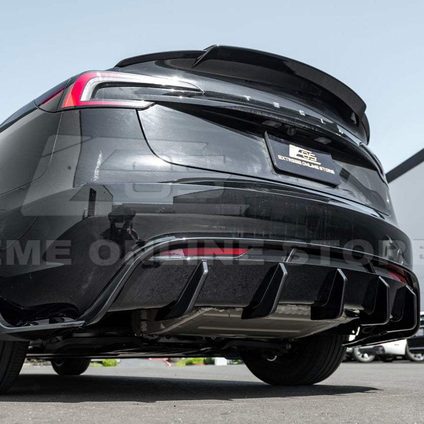2024-Up Tesla Model 3 Performance Style Rear Bumper Diffuser Lip image 9