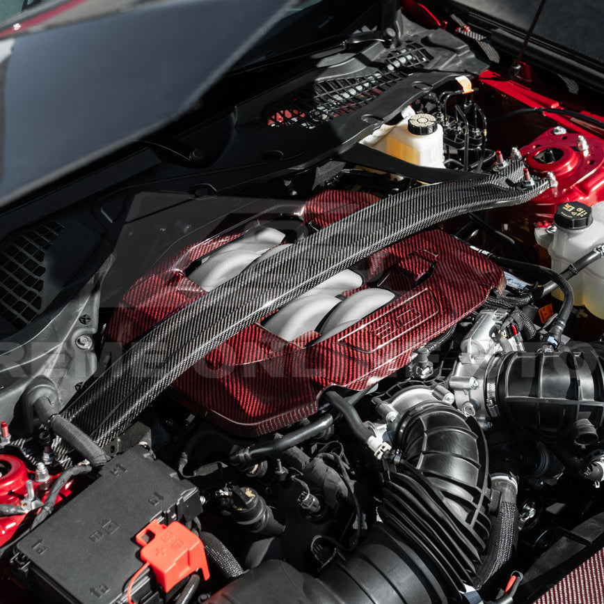2024-Up Ford Mustang S650 Dark Horse Dry Carbon Fiber Engine Strut Brace Tower Bar image 12