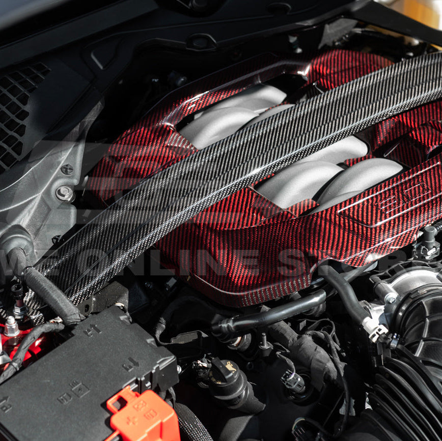 2024-Up Ford Mustang S650 Dark Horse Dry Carbon Fiber Engine Strut Brace Tower Bar image 13