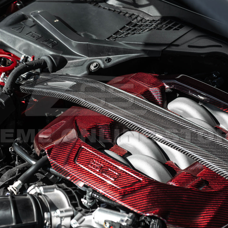 2024-Up Ford Mustang S650 Dark Horse Dry Carbon Fiber Engine Strut Brace Tower Bar image 15