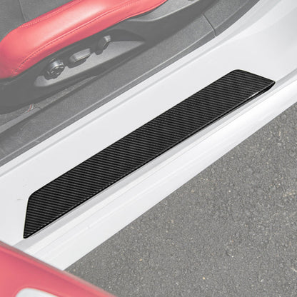 Corvette C8 DRY CARBON FIBER Side Door Sill Plate Strip Covers image 1