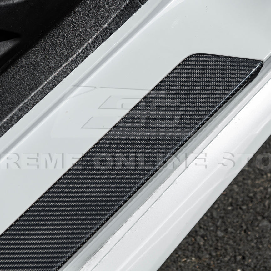 Corvette C8 DRY CARBON FIBER Side Door Sill Plate Strip Covers image 7