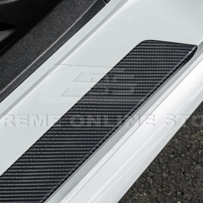 Corvette C8 DRY CARBON FIBER Side Door Sill Plate Strip Covers image 7