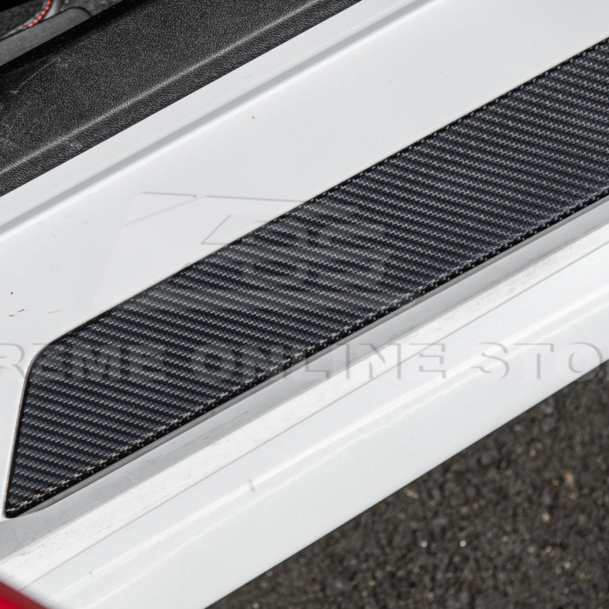 Corvette C8 DRY CARBON FIBER Side Door Sill Plate Strip Covers image 8
