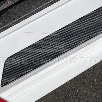 Corvette C8 DRY CARBON FIBER Side Door Sill Plate Strip Covers image 8