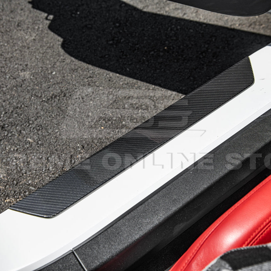 Corvette C8 DRY CARBON FIBER Side Door Sill Plate Strip Covers image 9
