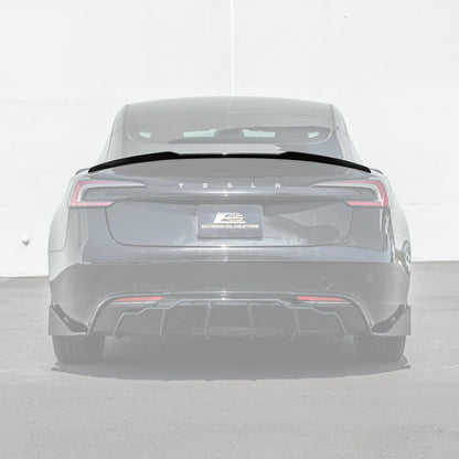 2024-Up Tesla Model 3 Track Style Rear Trunk Wing Spoiler image 2