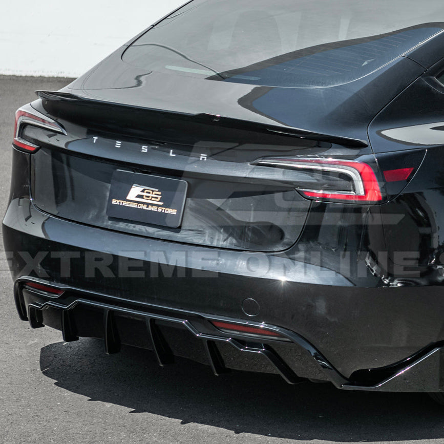 2024-Up Tesla Model 3 Track Style Rear Bumper Diffuser Lip image 6