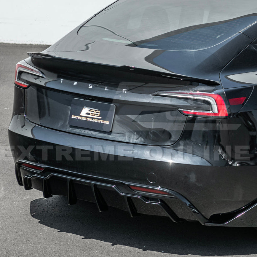 2024-Up Tesla Model 3 Track Style Rear Trunk Wing Spoiler image 4