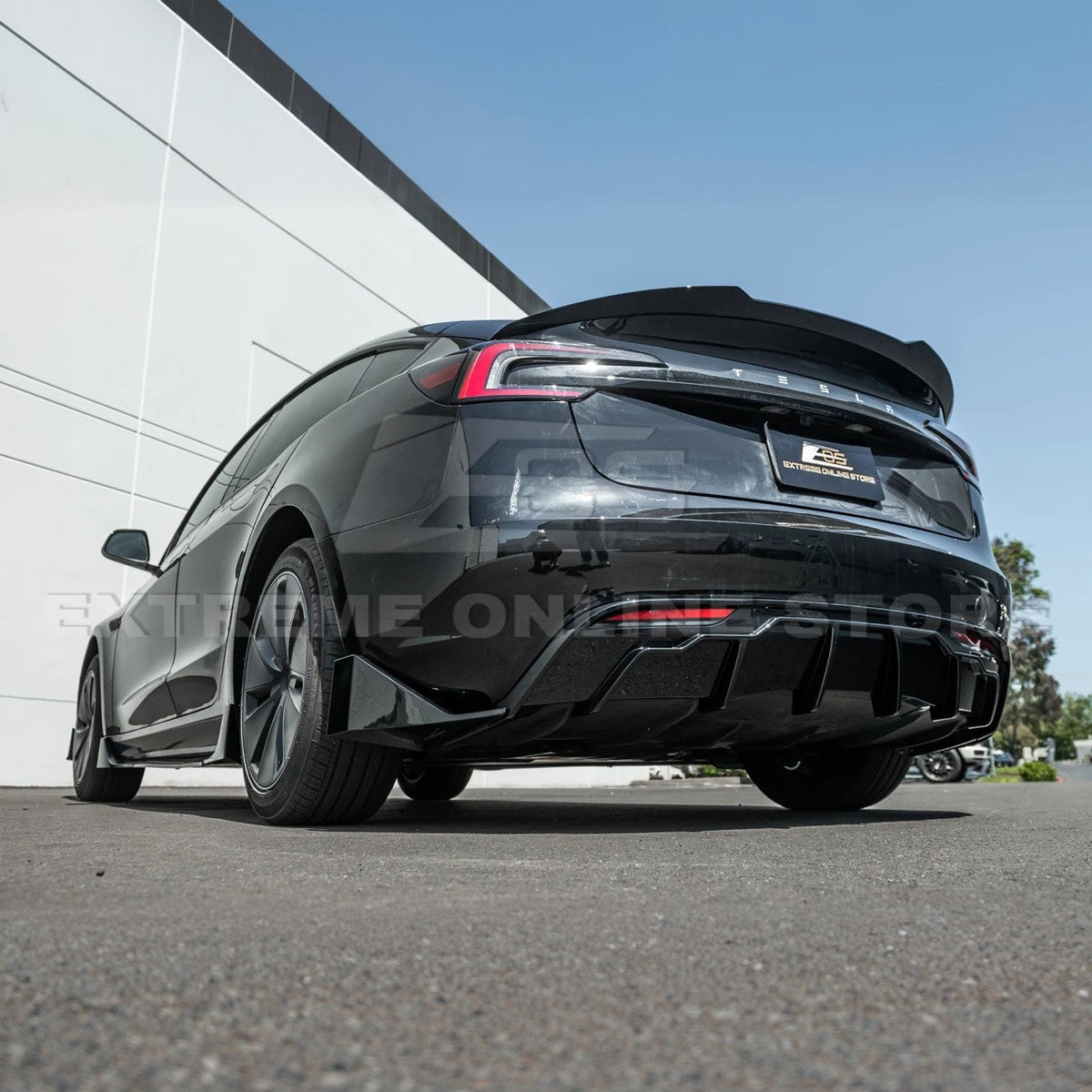 2024-Up Tesla Model 3 Track Style Rear Trunk Wing Spoiler image 8