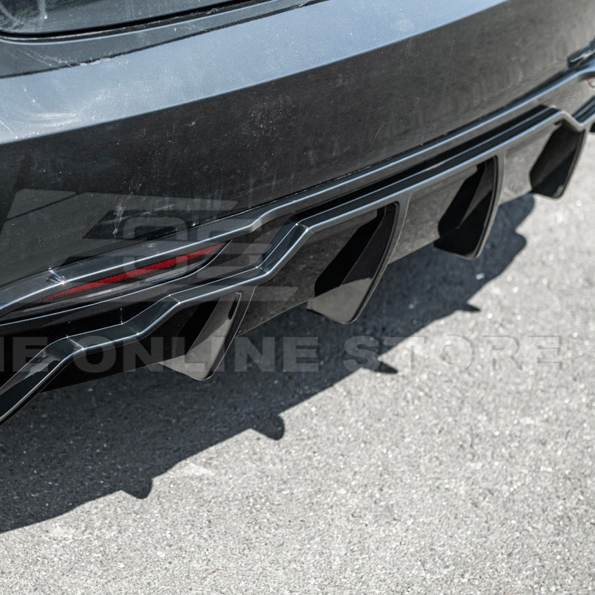 2024-Up Tesla Model 3 Track Style Rear Bumper Diffuser Lip image 15