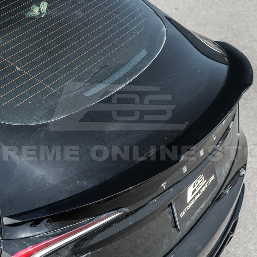 2024-Up Tesla Model 3 Track Style Rear Trunk Wing Spoiler image 11