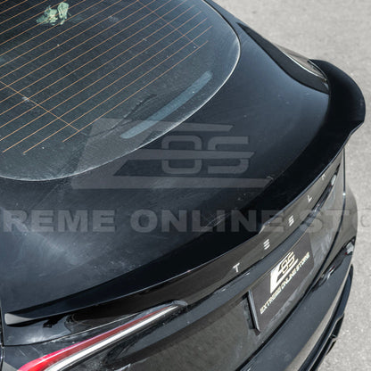 2024-Up Tesla Model 3 Track Style Rear Trunk Wing Spoiler image 11