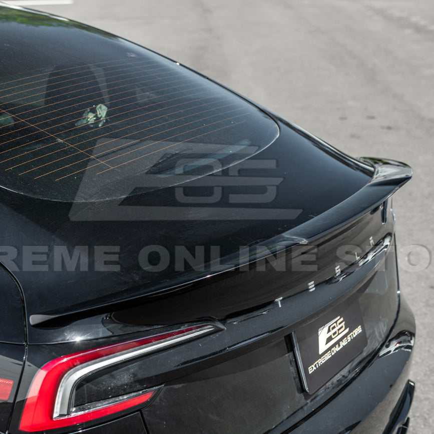 2024-Up Tesla Model 3 Track Style Rear Trunk Wing Spoiler image 10
