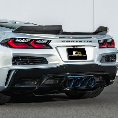 Corvette C8 Z06 DRY CARBON FIBER 1.5" Extended Rear Wing Wickerbill Winglets image 5