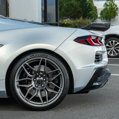 Corvette C8 Z06 DRY CARBON FIBER 1.5" Extended Rear Wing Wickerbill Winglets image 9