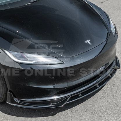 2024-Up Tesla Model 3 Track Style Front Lip Splitter image 7