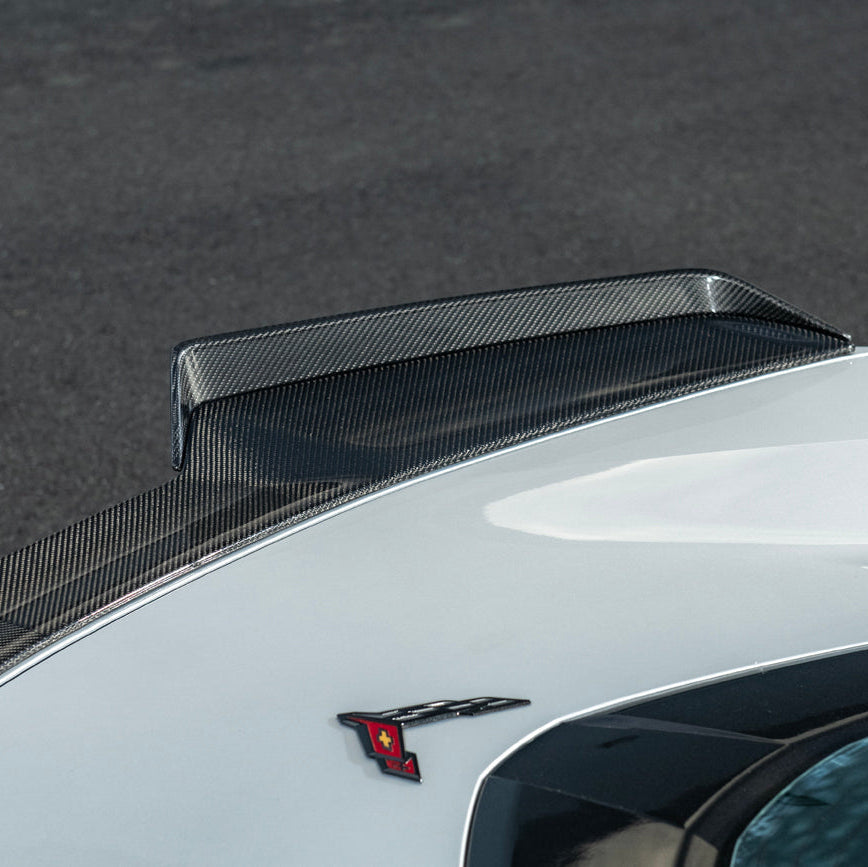 Corvette C8 Z06 DRY CARBON FIBER 1.5" Extended Rear Wing Wickerbill Winglets image 14