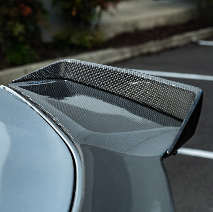 Corvette C8 Z06 DRY CARBON FIBER 1.5" Extended Rear Wing Wickerbill Winglets image 16