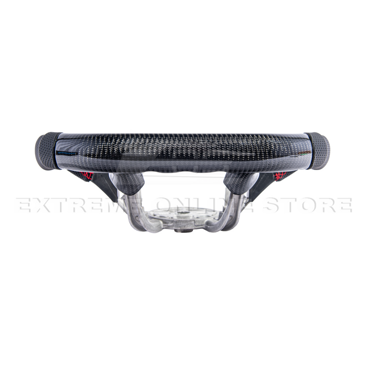 1997-04 Corvette C5 Carbon Fiber Steering Wheel Black Perforated Leather Red Center Stripe image 7
