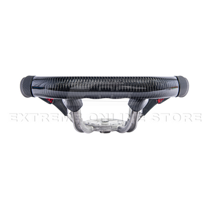 1997-04 Corvette C5 Carbon Fiber Steering Wheel Black Perforated Leather Red Center Stripe image 7