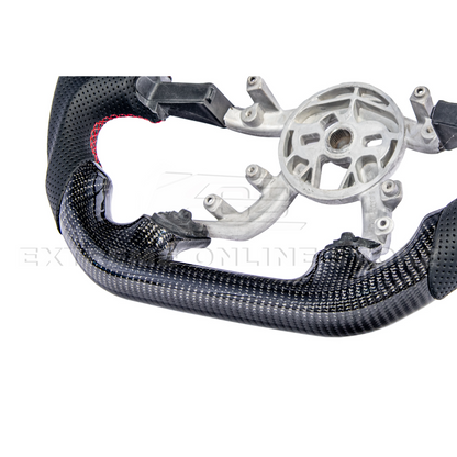 1997-04 Corvette C5 Carbon Fiber Steering Wheel Black Perforated Leather Red Center Stripe image 10
