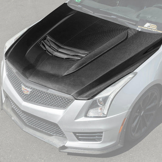 2016-19 Cadillac ATS-V Front Bumper Hood Vented Cover image 2
