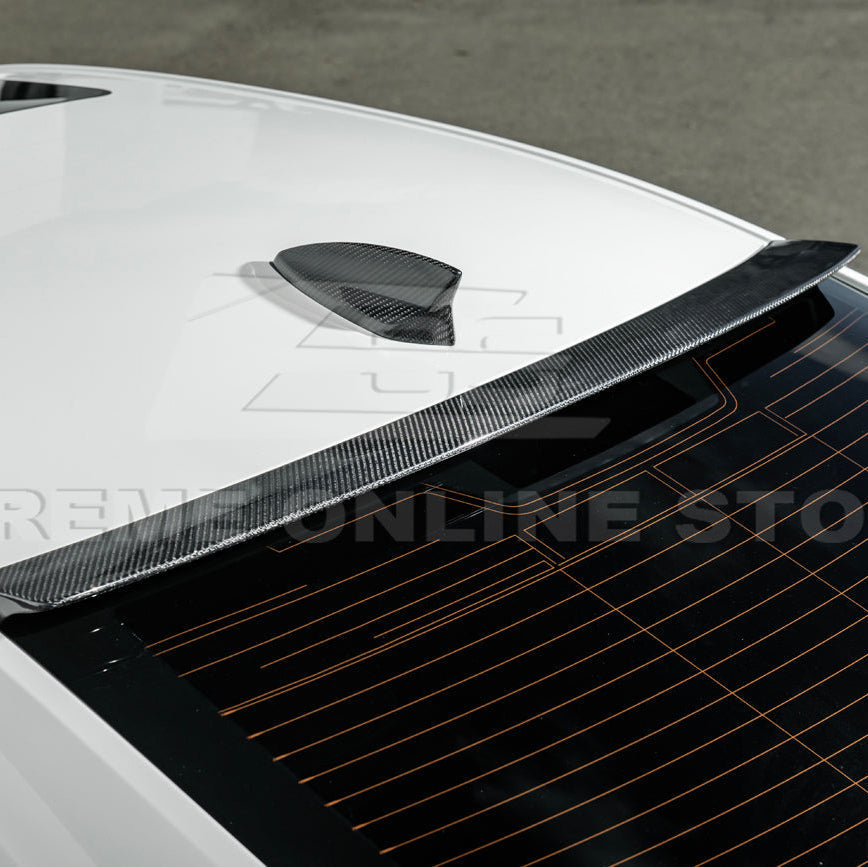 2020-Up Cadillac CT4 CT4-V | Carbon Fiber Rear Roof Top Window Spoiler Kit image 14