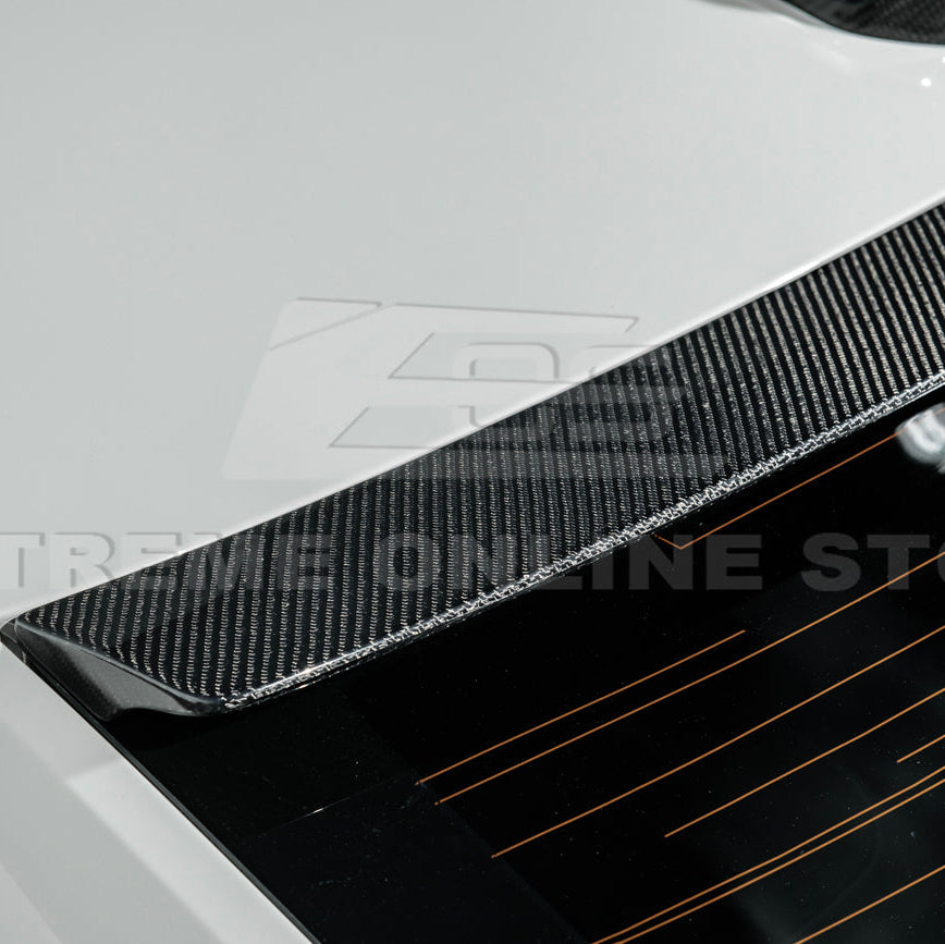 2020-Up Cadillac CT4 CT4-V | Carbon Fiber Rear Roof Top Window Spoiler Kit image 15