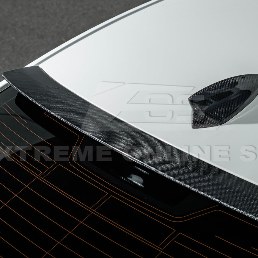 2020-Up Cadillac CT4 CT4-V | Carbon Fiber Rear Roof Top Window Spoiler Kit image 18