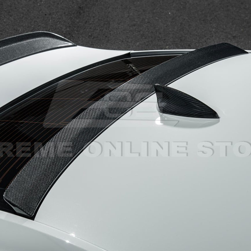 2020-Up Cadillac CT4 CT4-V | Carbon Fiber Rear Roof Top Window Spoiler Kit image 19