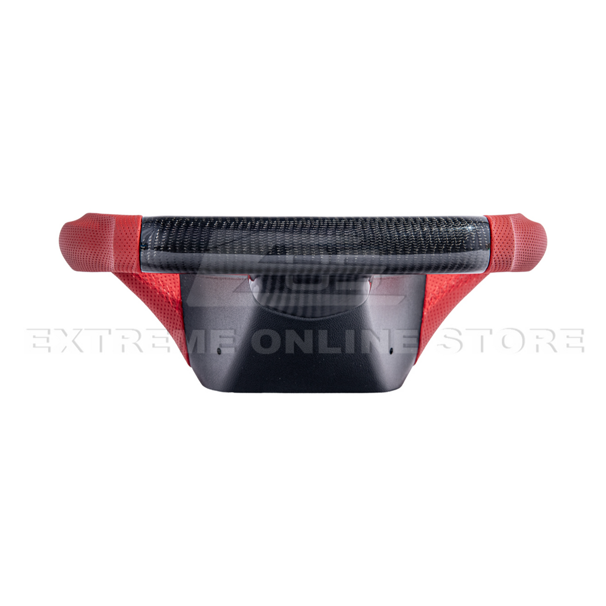 2006-13 Corvette C6 CARBON FIBER Red Perforated Leather Stripe Steering Wheel image 9