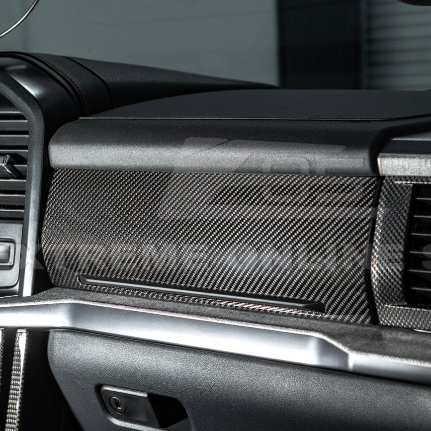 2021-Up Ford F-150 dry carbon fiber Passenger Side Storage Panel Cover image 3