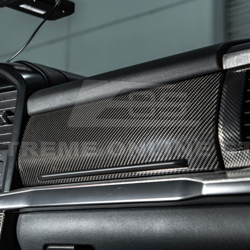 2021-Up Ford F-150 dry carbon fiber Passenger Side Storage Panel Cover image 4