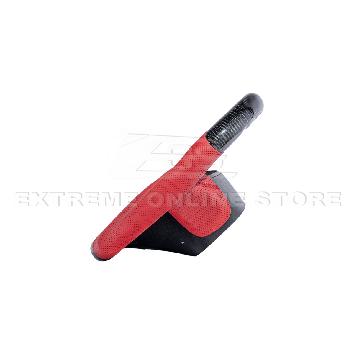 2006-13 Corvette C6 CARBON FIBER Red Perforated Leather Stripe Steering Wheel image 10