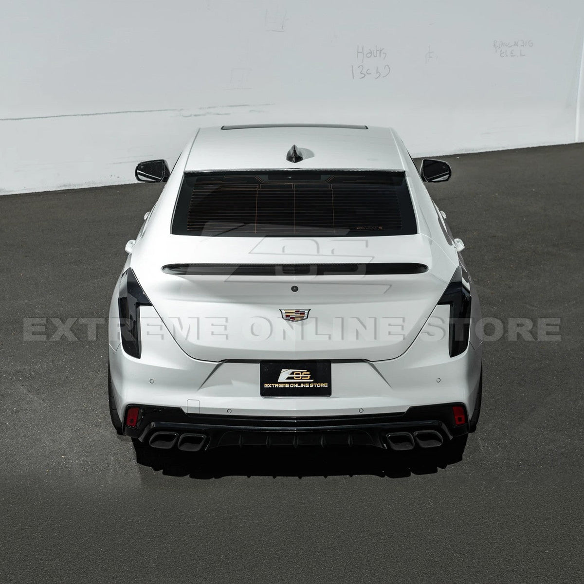 2020-Up Cadillac CT4 CT4-V | Carbon Fiber Rear Roof Top Window Spoiler Kit image 6