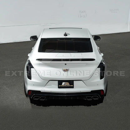 2020-Up Cadillac CT4 CT4-V | Carbon Fiber Rear Roof Top Window Spoiler Kit image 6