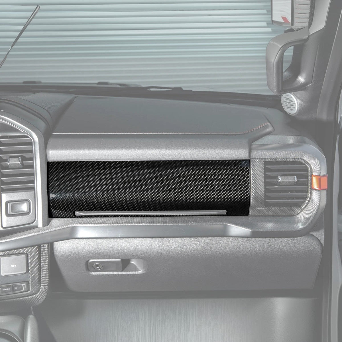 2021-Up Ford F-150 dry carbon fiber Passenger Side Storage Panel Cover image 2