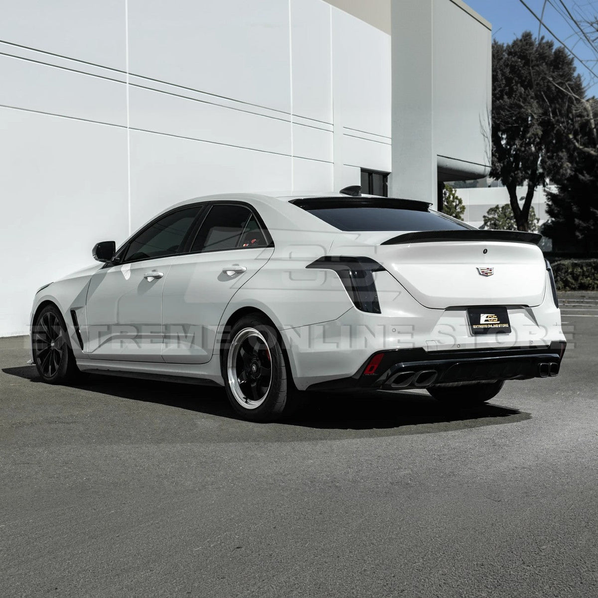 2020-Up Cadillac CT4 CT4-V | Carbon Fiber Rear Roof Top Window Spoiler Kit image 4