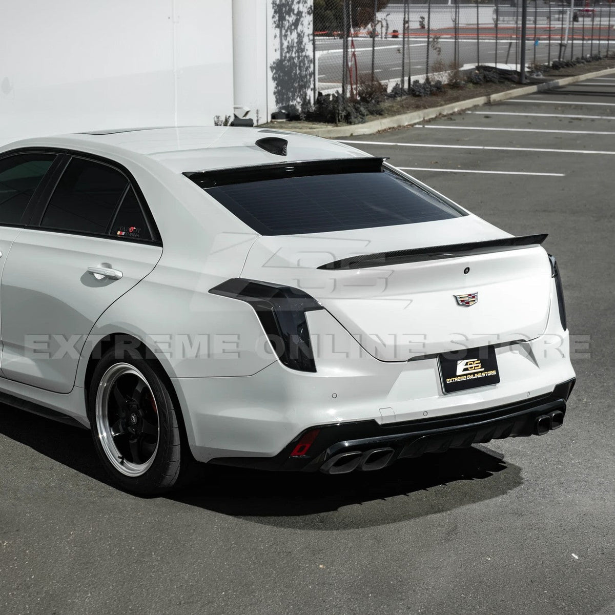 2020-Up Cadillac CT4 CT4-V | Carbon Fiber Rear Roof Top Window Spoiler Kit image 5