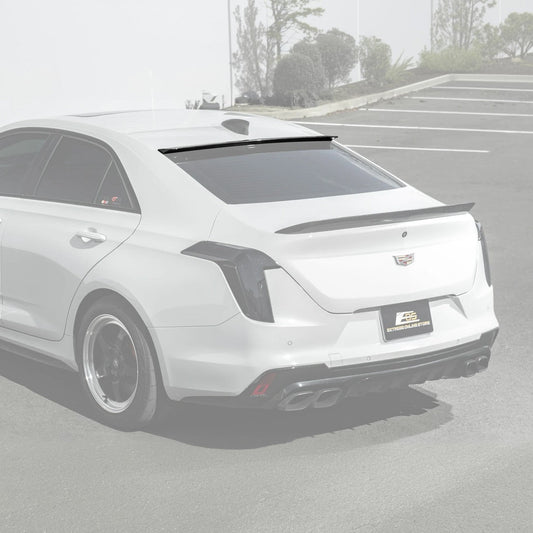 2020-Up Cadillac CT4 CT4-V | Carbon Fiber Rear Roof Top Window Spoiler Kit image 1