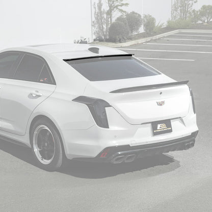 2020-Up Cadillac CT4 CT4-V | Carbon Fiber Rear Roof Top Window Spoiler Kit image 3