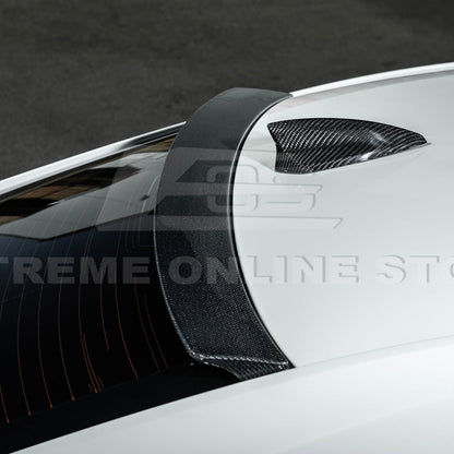 2020-Up Cadillac CT4 CT4-V | Carbon Fiber Rear Roof Top Window Spoiler Kit image 12