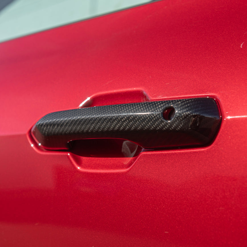 2024-Up Ford Mustang DRY CARBON FIBER Door Handle Cover image 2