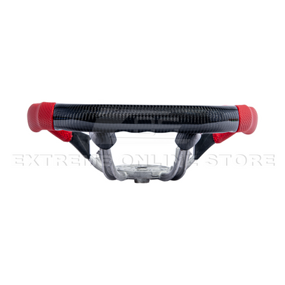 1997-04 Corvette C5 CARBON FIBER Red Perforated Leather Stripe Steering Wheel image 6
