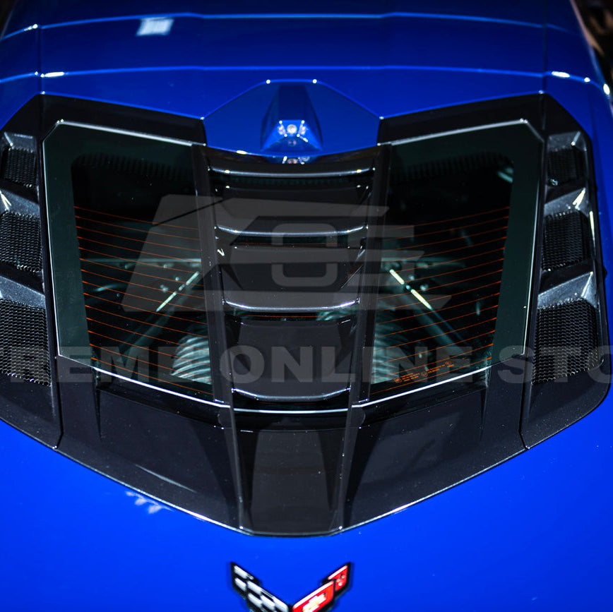 Corvette C8 | ZR1 Style CARBON FLASH Rear Window Vent Louver Cover image 9